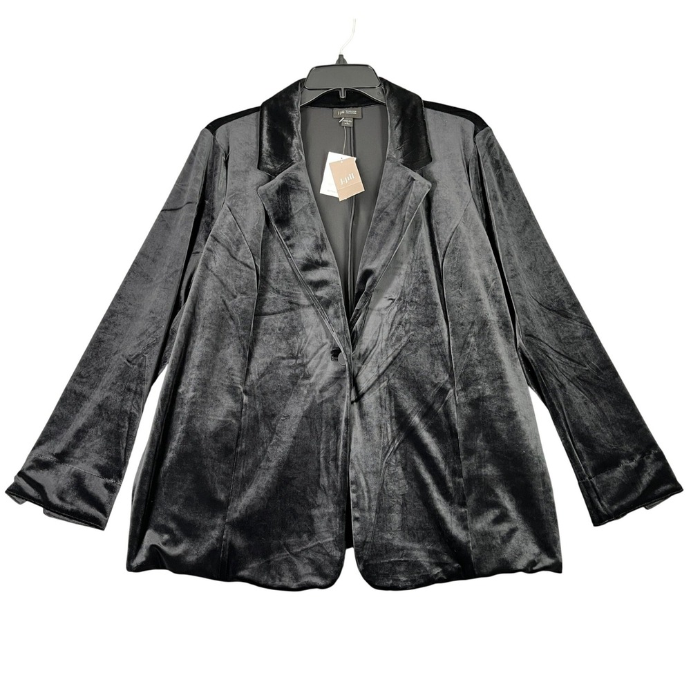 J. Jill Blazer Womens LP Velvet Wearever Collection Notched Lapel Luxe Chic